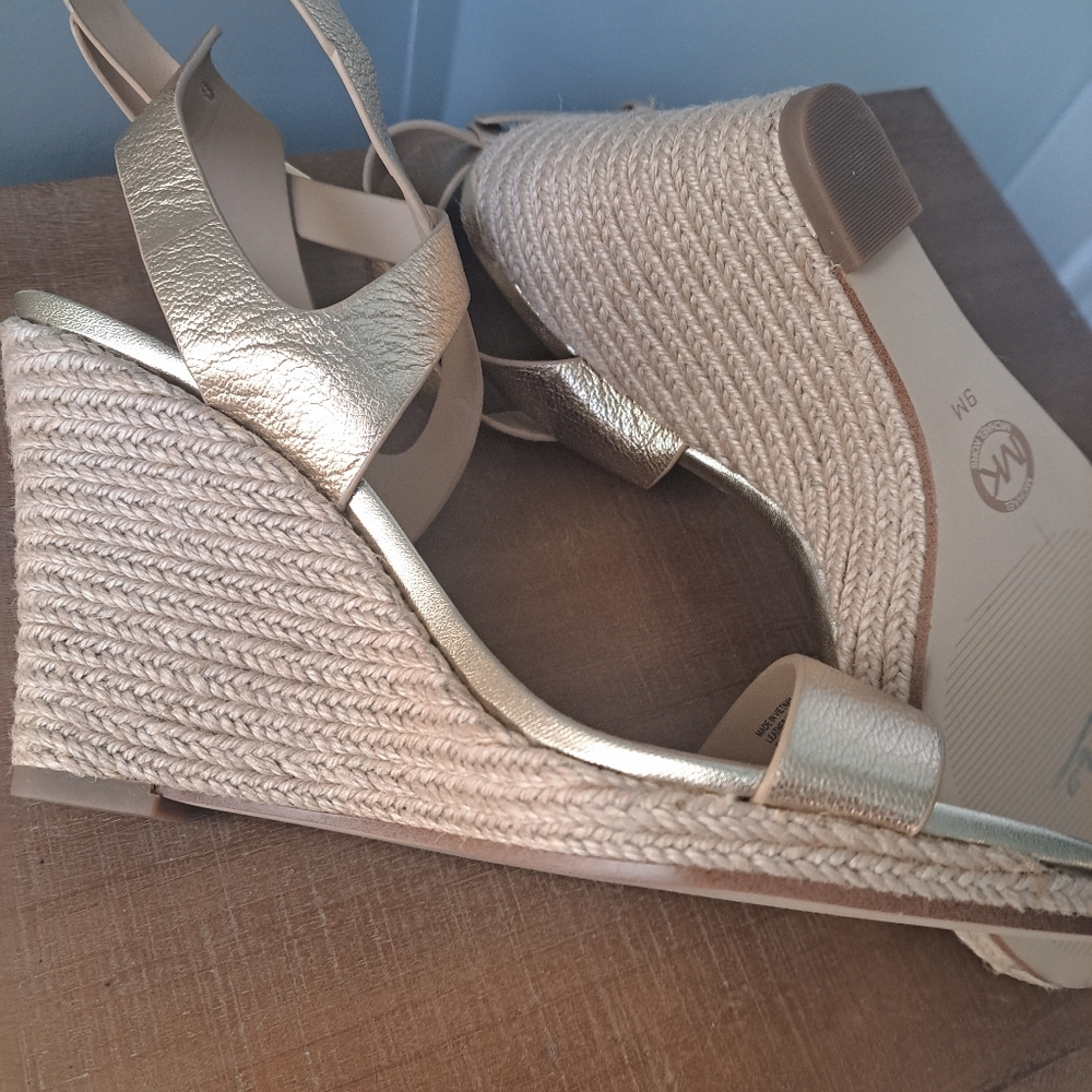 Michael Kors Kaylee Gold Wedge Sandals - Picture 6 of 8